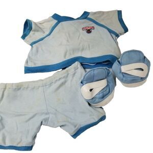 Vintage Teddy Ruxpin WOW Workout Outfit Blue 1985 Sweatshirt Pants Headband Shoe